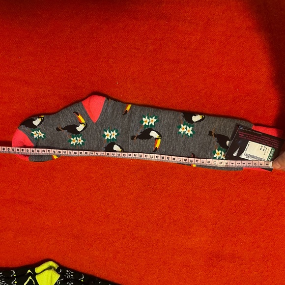 Gray jacquard toucans merino wool blend thermal socks made in Italy NWT - Picture 7 of 8